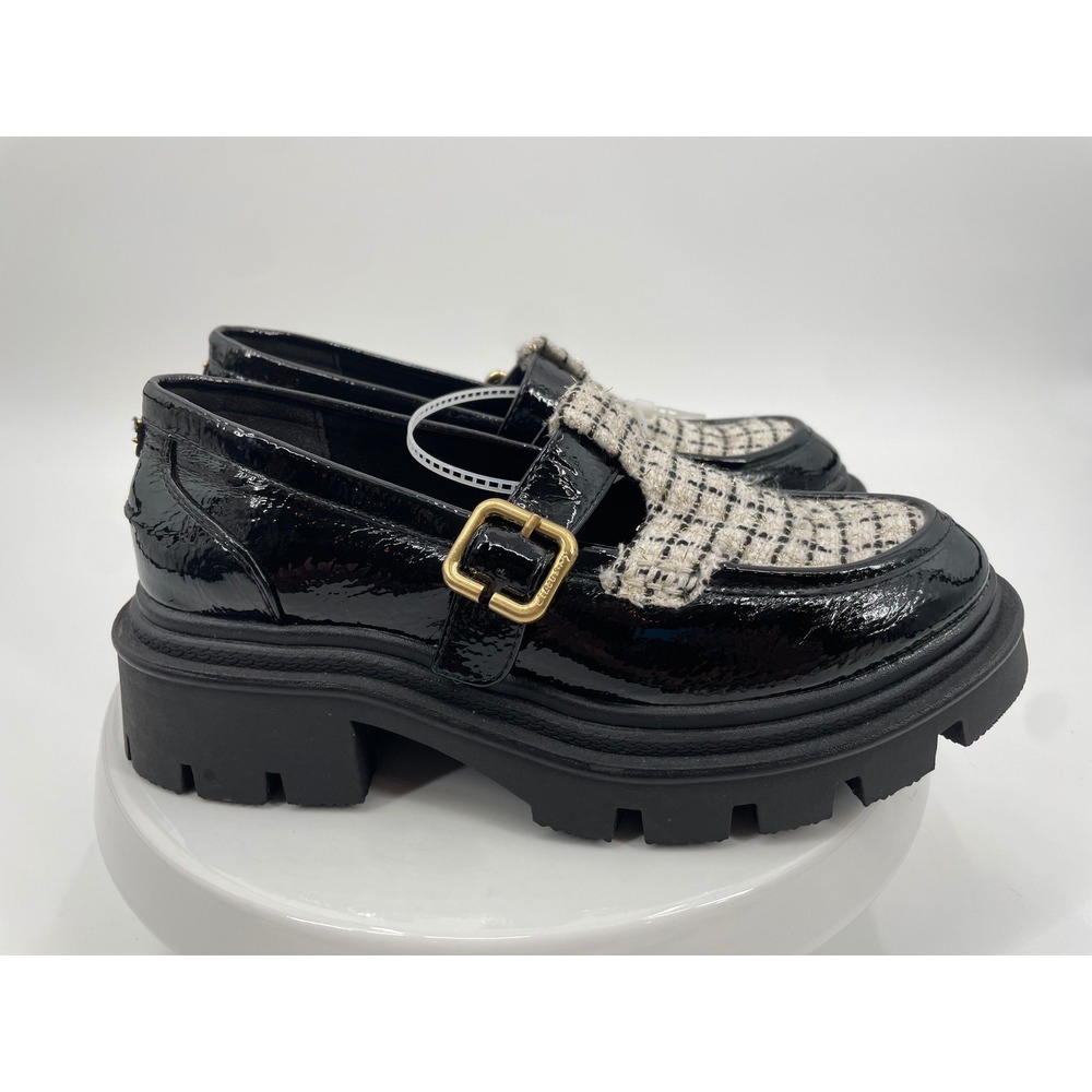 Circus NY Sam Edelman Payson Mary Jane Loafer Sz. 7 Chunky Lug Sole Tweed Patent